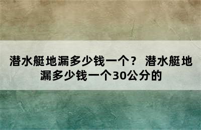 潜水艇地漏多少钱一个？ 潜水艇地漏多少钱一个30公分的